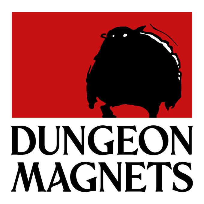 logo de Dungeon Magnets - Une série de magnets à collectionner, ambiance heroic fantasy, pour construire son donjon sur son frigo. - Artiste : Guillaume Lehericey (Lupin de Garenne)