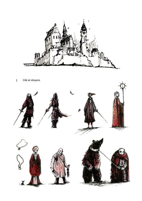 Page de Artbook - Fantasy, Contes et Magie - Artiste : Guillaume Lehericey (Lupin de Garenne)