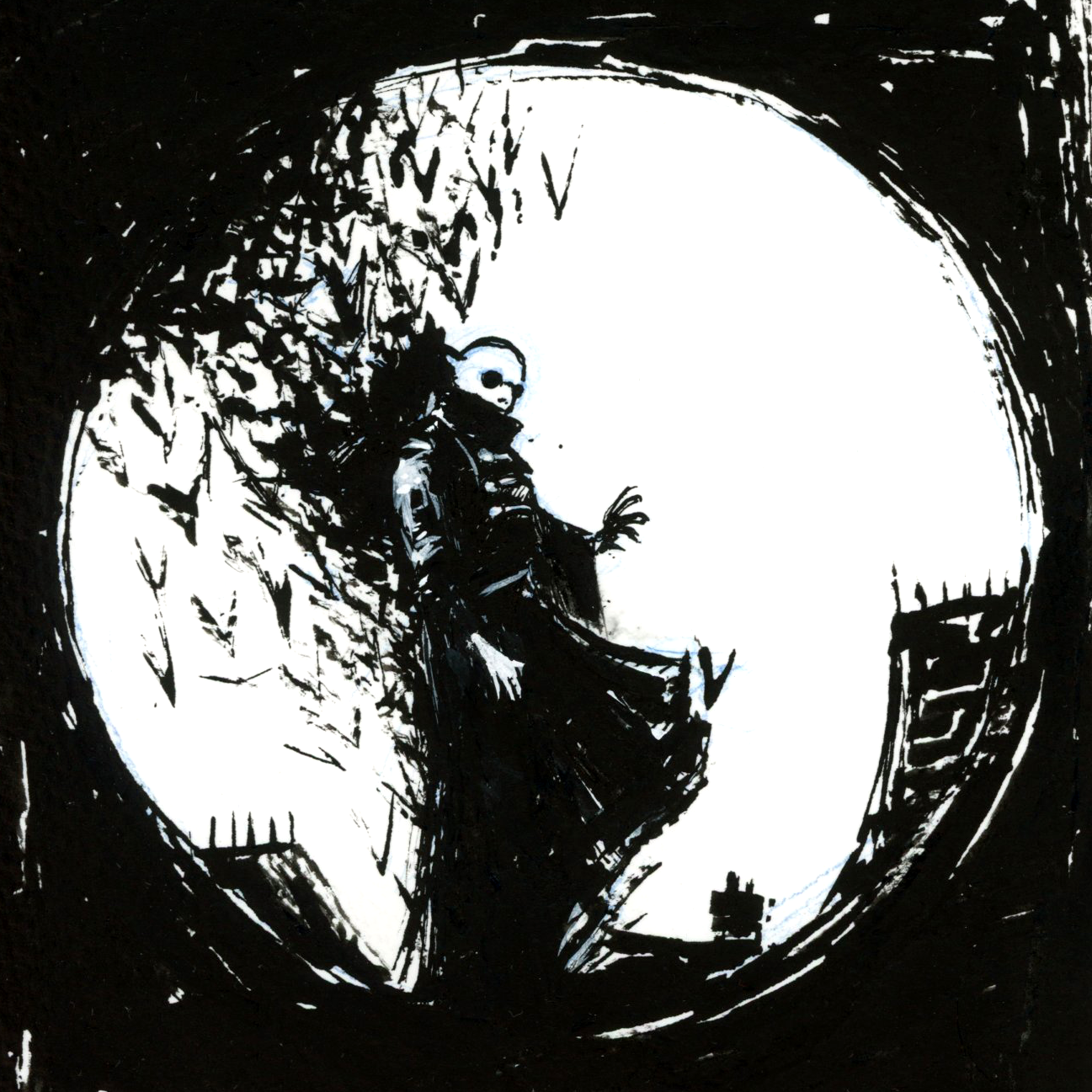 Dessin à l'encre de chine et à la plume - Dracula - Nosferatu - Artiste : Guillaume Lehericey (Lupin de Garenne)