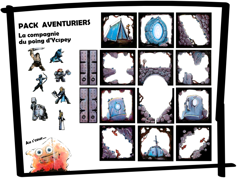 Contenu du Pack Dungeon Magnets Aventuriers - Une série de magnets à collectionner pour construire son donjon sur son frigo