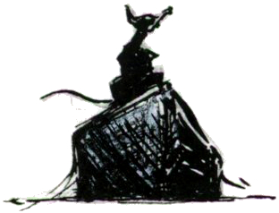 Dessin d'un rat sur un pierre - Plume et encre - Artiste : Guillaume Lehericey (Lupin de Garenne)