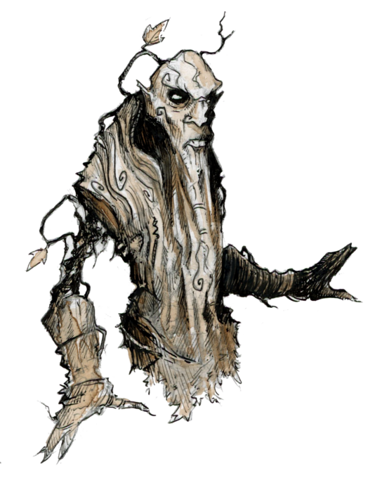 Illustration fantasy d'un homme arbre - inspiration jeu de rôle - artiste : Guillaume Lehericey (Lupin de Garenne)
