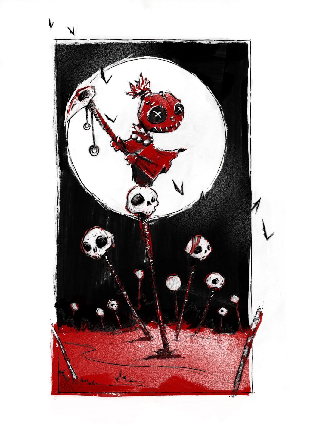 Illustration poupée vaudou inspirée de la DA du Jeu de Rôle Broken Tales -  Artiste : Guillaume Lehericey (Lupin de Garenne)