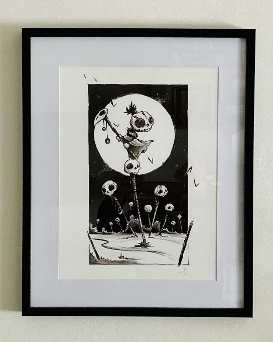 Illustration noir et blanc encadrée - Tirage A3 sur papier FineArt Hahnemühle - Artiste : Lupin de Garenne (Guillaume LEHERICEY)