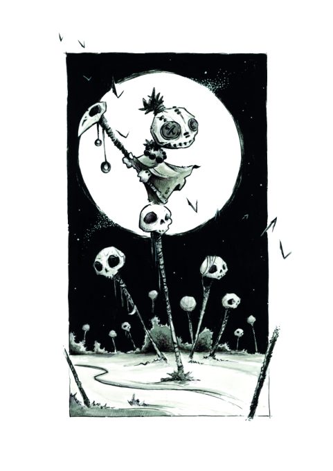 Poupée vaudou - Illustration noir et blanc - Tirage A3 sur papier FineArt Hahnemühle - Artiste : Lupin de Garenne (Guillaume LEHERICEY)