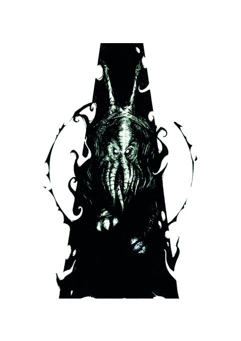 Cthulhu - Illustration noir et blanc - Tirage A3 sur papier FineArt Hahnemühle - Artiste : Lupin de Garenne (Guillaume LEHERICEY)
